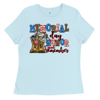 Baby Blue memorial day honor and remember Ladies Tee - AdoDesignShop
