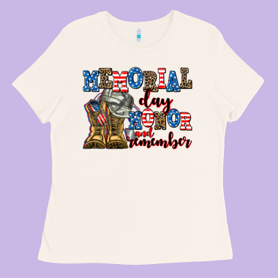 Memorial Day Honor And Remember Ladies Tee Designed By Adodesignshop