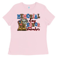 Bubblegum Pink memorial day honor and remember Ladies Tee - AdoDesignShop