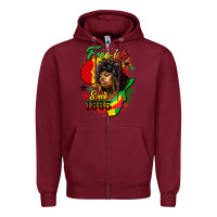 Burgundy free ish since 1865 Zipper Hoodie - HRA Design Shop