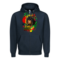 Navy free ish since 1865 Zipper Hoodie - HRA Design Shop