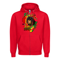 Red free ish since 1865 Zipper Hoodie - HRA Design Shop