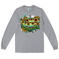Heather Grey washingTon State Map Long Sleeve Tee - RanaPortraitStore