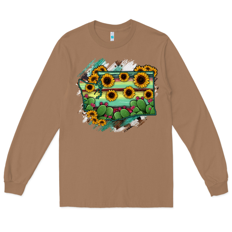 Washington State Map Long Sleeve Tee by RanaPortraitStore | Teevron