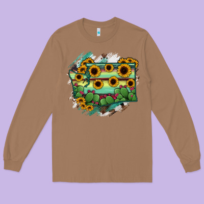 Washington State Map Long Sleeve Tee Designed By Ranaportraitstore