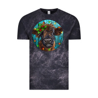 Cloud Black Calf Christmas Vintage Tee - RanaPortraitStore