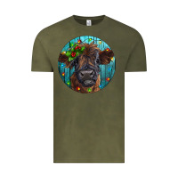Vintage Olive Calf Christmas Vintage Tee - RanaPortraitStore