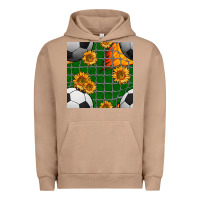 Pigment Burro soccer balls and sunflowers with goal nets seamless pattern Urban Hoodie - BundleAndBundleShop