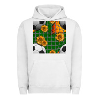 Soccer Balls And Sunflowers With Goal Nets Seamless Pattern Urban Hoodie | Teevron
