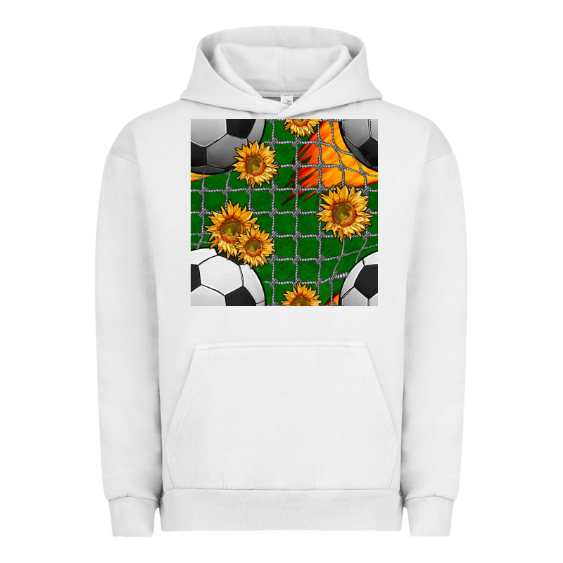 Soccer Balls And Sunflowers With Goal Nets Seamless Pattern Urban Hoodie by BundleAndBundleShop | Teevron