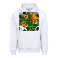 White soccer balls and sunflowers with goal nets seamless pattern Urban Hoodie - BundleAndBundleShop