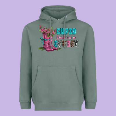 Velantines Day Cupid Find Me A Cowboy Heavyweight Hoodie Designed By Adodesignshop