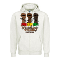 Oatmeal Heather breaking every chain since 1865 Zipper Hoodie - HRA Design Shop