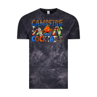 Cloud Black campfire and cocktails Vintage Tee - texasbilliewilder