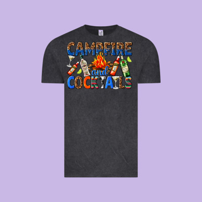 Campfire And Cocktails Vintage Tee Designed By Texasbilliewilder