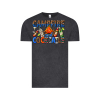 Vintage Black campfire and cocktails Vintage Tee - texasbilliewilder
