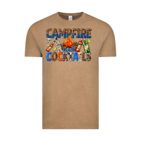 Vintage Coffee campfire and cocktails Vintage Tee - texasbilliewilder