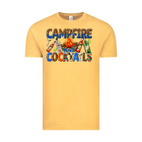 Vintage Mustard campfire and cocktails Vintage Tee - texasbilliewilder
