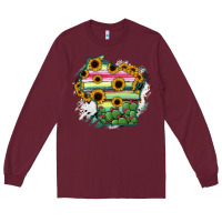 Burgundy Wisconsin State Map Long Sleeve Tee - RanaPortraitStore