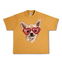 Peanut Butter Chihuahua dog with love glasses Urban Heavy Tee - RanaPortraitStore