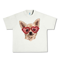Pistachio Chihuahua dog with love glasses Urban Heavy Tee - RanaPortraitStore