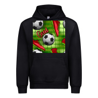 Black soccer shoes goal seamless pattern Urban Hoodie - BundleAndBundleShop