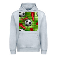 Heather Grey soccer shoes goal seamless pattern Urban Hoodie - BundleAndBundleShop