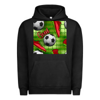 Pigment Black soccer shoes goal seamless pattern Urban Hoodie - BundleAndBundleShop