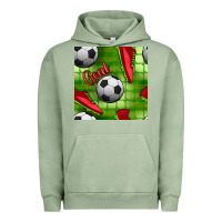 Pigment Oil Green soccer shoes goal seamless pattern Urban Hoodie - BundleAndBundleShop