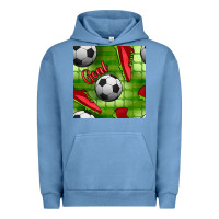 Pigment Pebble Blue soccer shoes goal seamless pattern Urban Hoodie - BundleAndBundleShop