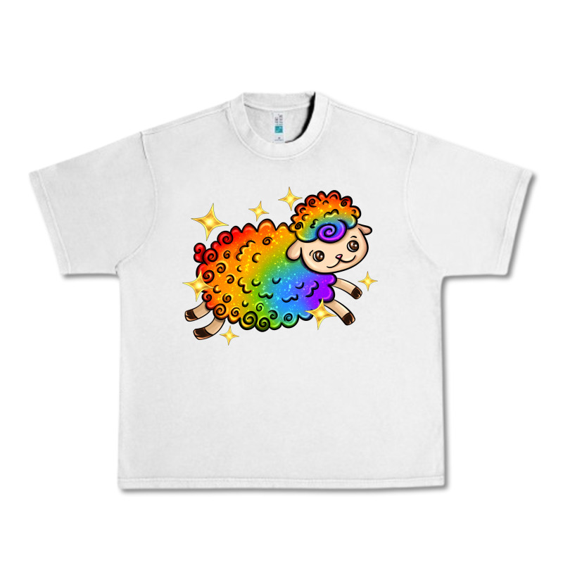 Rainbow Sheep With Star Urban Heavy Tee by texasbilliewilder | Teevron