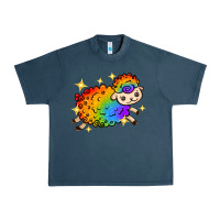Midnight Navy rainbow sheep with star Urban Heavy Tee - texasbilliewilder