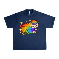 Navy rainbow sheep with star Urban Heavy Tee - texasbilliewilder