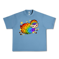 Pebble Blue rainbow sheep with star Urban Heavy Tee - texasbilliewilder