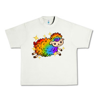 Pistachio rainbow sheep with star Urban Heavy Tee - texasbilliewilder