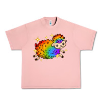 Salmon rainbow sheep with star Urban Heavy Tee - texasbilliewilder
