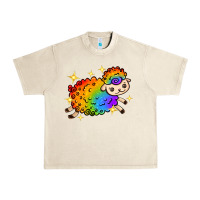Sandshell rainbow sheep with star Urban Heavy Tee - texasbilliewilder