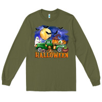 Army Green halloween truck Long Sleeve Tee - AdoDesignShop