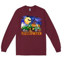 Burgundy halloween truck Long Sleeve Tee - AdoDesignShop