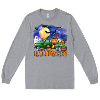 Heather Grey halloween truck Long Sleeve Tee - AdoDesignShop