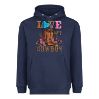 Navy valentines day love my cowboy Heavyweight Hoodie - AdoDesignShop