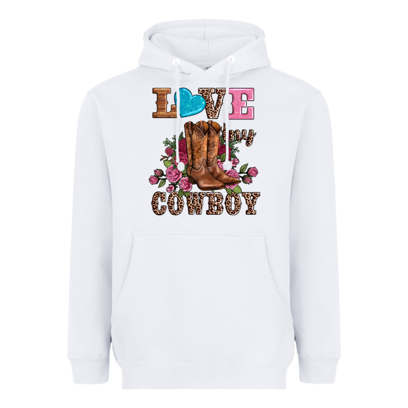 Valentines Day Love My Cowboy Heavyweight Hoodie by AdoDesignShop | Teevron