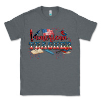 Charcoal Heather American Teacher 4th of July Classic Tee - CowGirlArtShop