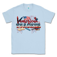Dusty Blue American Teacher 4th of July Classic Tee - CowGirlArtShop