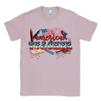 Lilac American Teacher 4th of July Classic Tee - CowGirlArtShop