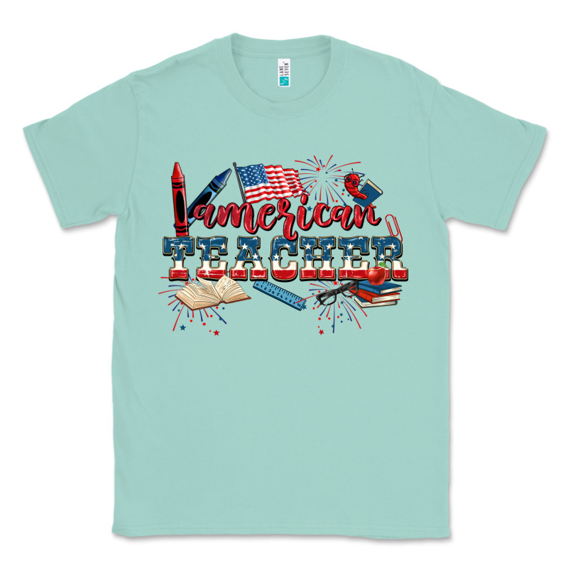 American Teacher 4th Of July Classic Tee by CowGirlArtShop | Teevron