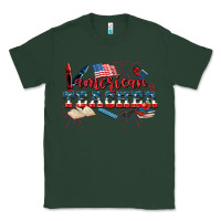 Sports Green American Teacher 4th of July Classic Tee - CowGirlArtShop