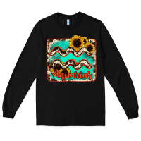Black aquarius turquoise cowhide Long Sleeve Tee - RanaPortraitStore