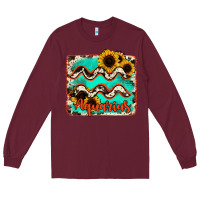 Burgundy aquarius turquoise cowhide Long Sleeve Tee - RanaPortraitStore