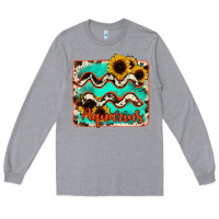 Heather Grey aquarius turquoise cowhide Long Sleeve Tee - RanaPortraitStore